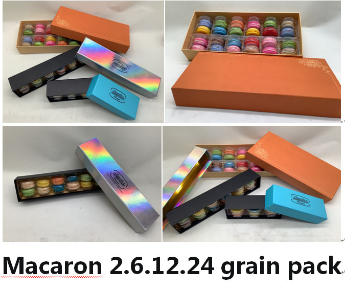 プラスチック内部の5と再生利用できるMacaronクラフト紙箱を包む優雅なオレンジ24pcs Macaron