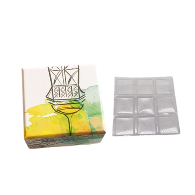 9 個印刷クラフト紙ボックス チョコレート ギフト包装ボックス プラスチック クリア インナー