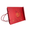 茶チョコレートのための注文のロゴを包むギフト用の箱の赤く贅沢で堅い紙袋