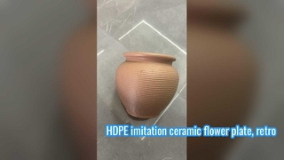 HDPE模造セラミックフラワープレート、レトロフラワープレート、プラスチックフラワープレート