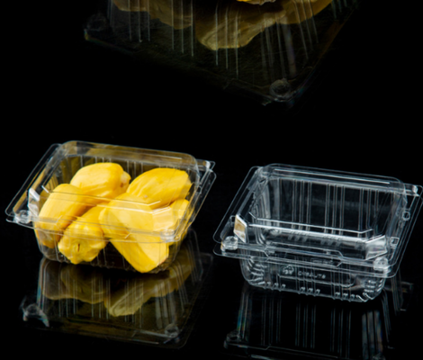 クラムシェル パンネット 1 枚組のヒンジボックス 透明なブリスター容器 食料品 果物容器 果物展示箱