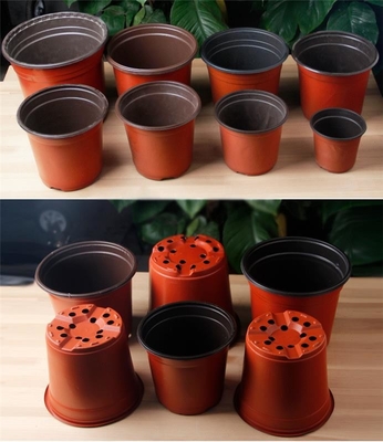 新しいデザイン 3インチ プラスチックの保育器 柔らかい茶色のプラスチック花器