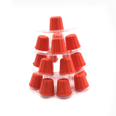 ミニ クリア プラスチック 4 Tiers Canele Tower Stand For Display Canele / Macaron And Cake Decoration ミニ クリア プラスチック 4 Tiers Canele Tower スタンド ディスプレイ キャンネル / マカロン ケーキ 飾り付け