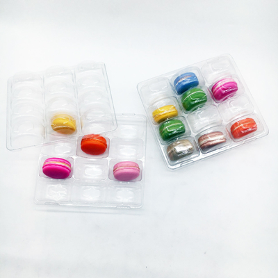パーソナライズされたプラスチック真空モデル ブリスター 梱包トレイ 12ホール マカロン トレイ