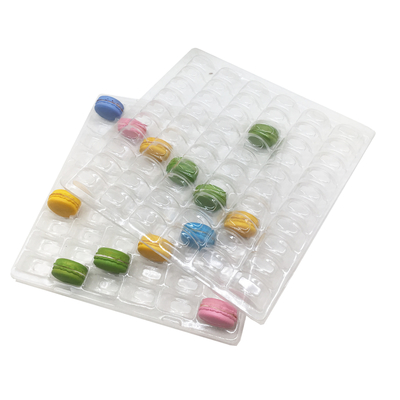 透明なプラスチックマカロンの包装 ブリスター 6 X 10 配置 60 セル マカロンの包装トレイ