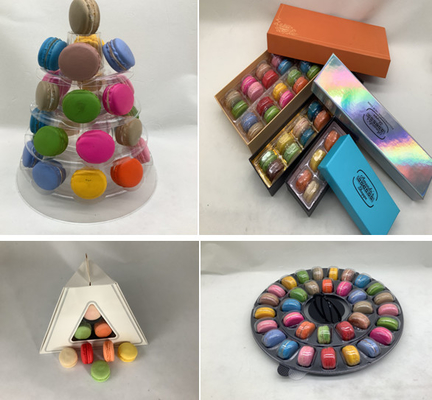 12 PCS PET プラスチック マカロンの容器 プリント処理