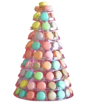 便利なMacaronsタワーの立場を包む黒い9つの層のまめプラスチックMacaron