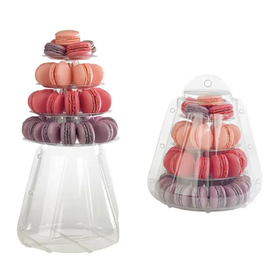 便利なMacaronsタワーの立場を包む黒い9つの層のまめプラスチックMacaron