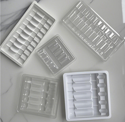 白いPET製薬プラスチックブリスター 偽造防止設計パターン 製薬ブリスター タンク 梱包と保管
