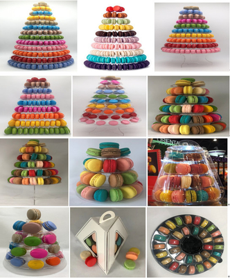 便利なMacaronsタワーの立場を包む黒い9つの層のまめプラスチックMacaron