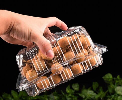 Customizable Recyclable PET Transparent Fruit Packaging Box with Heat Sealing for Grapes and Tomatoes