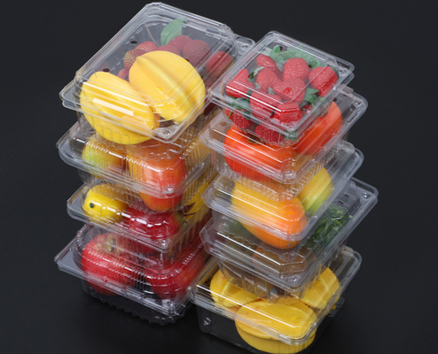 サラダと野菜の包装のための生物分解性18cm食品グレードのPETプラスチックトレイ