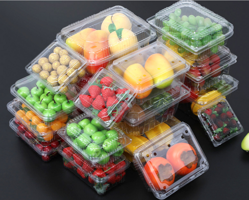Fruit packaging plastic boxes, disposable food vacuum-sealed transparent fruit cutting packaging for takeout, box for street vending, special for stalls