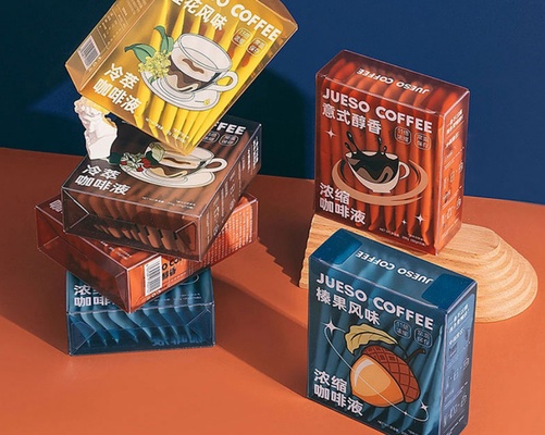 固体飲料用プラスチック製のPVC箱 ペット用スナック用透明のPET箱 カラープリントフック付きのPVC包装箱