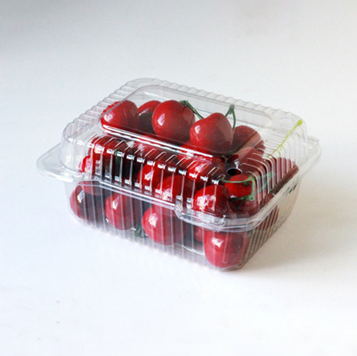 一回使用の果物包装箱,新鮮な野菜用の長方形のプラスチック箱,食品用PET透明果物切断箱
