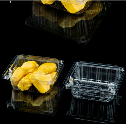 一回用果物箱 食品用PETの果物と野菜の切断箱 透明な蓋付きの蓋付きの漏れ防止の包装箱 スーパーマーケットの包装箱