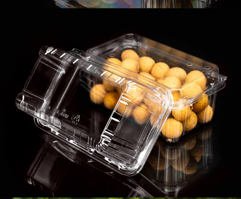 一回用果物箱 食品用PETの果物と野菜の切断箱 透明な蓋付きの蓋付きの漏れ防止の包装箱 スーパーマーケットの包装箱