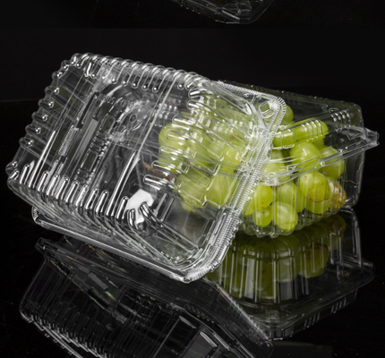 透明プラスチック製フルーツボックス ベリー用クラムシェルコンテナ プラスチック製フルーツパネット フルーツ包装箱 ヒンジ付きプラスチックコンテナ