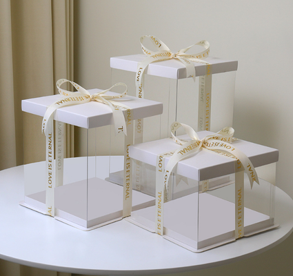 ケーキの箱のパッケージ: 4インチ, 6インチ, 8インチ, 10インチ, 12インチ / シングルレイヤ,ダブルレイヤ,トリプルレイヤ, 花のプレゼントボックス,デザート焼き,カスタマイズ
