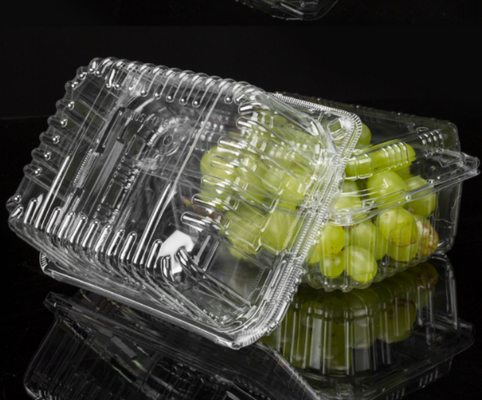 食品用プラスチックのパンネット サラダ クラムシェル ボックス 桜果物容器 ぶどう プラスチック包装箱 リサイクル可能なPETボックス 防霧PETクラムシェル