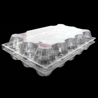 15packs使い捨て可能なペット明確なプラスチック卵の皿71mmの正方形の卵の皿のホールダー